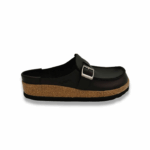 Dép Sục Đế Trấu Da Bò Thật Unisex Nam Nữ Vuki Mule - ĐenFWSDSS26A00700202