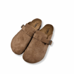 Dép đế trấu sục da bò lộn Vuki Nâu FWSDSS26A00900302 - Ảnh 2