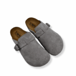 Dép đế trấu sục da bò lộn Vuki Xám FWSDSS26A00901002 - Ảnh 5