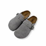 Dép đế trấu sục da bò lộn Vuki Xám FWSDSS26A00901002 - Ảnh 2