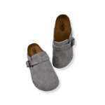 Dép đế trấu sục da bò lộn Vuki Xám FWSDSS26A00901002 - Ảnh 6